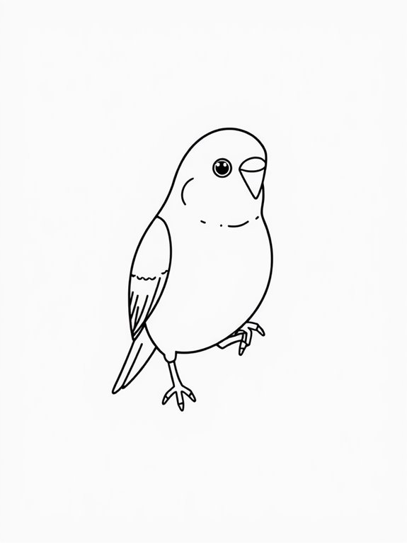 cute minimalist budgerigar illustration