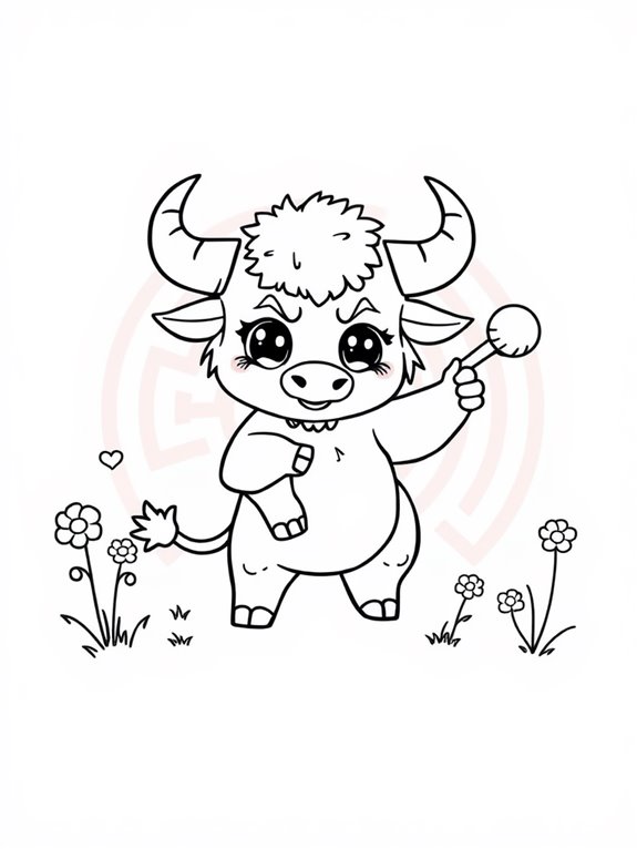 cute minotaur coloring activity