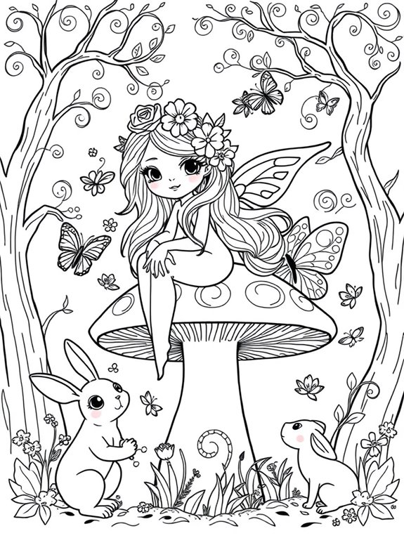 cute nymph coloring page