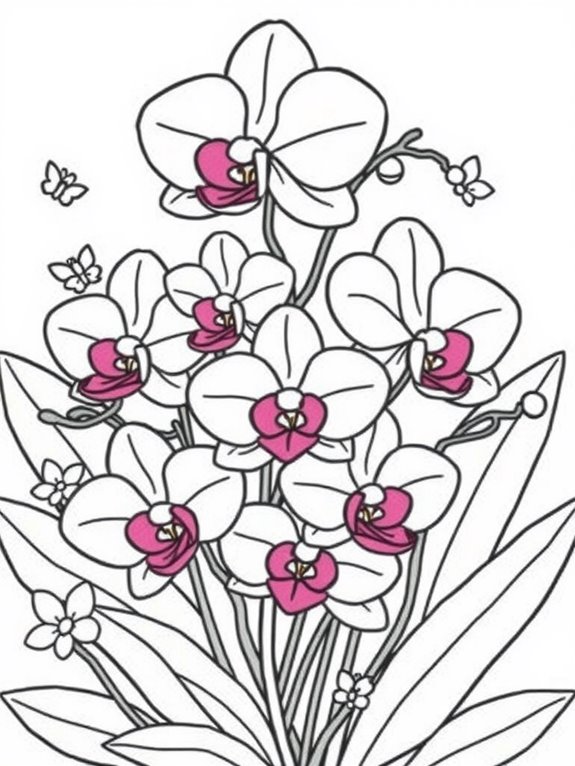 cute orchid coloring page