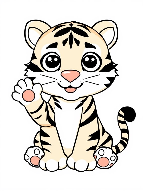 cute oversized tiger illustration