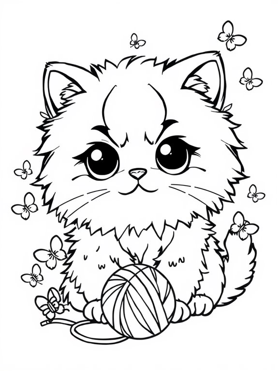 cute persian cat illustration