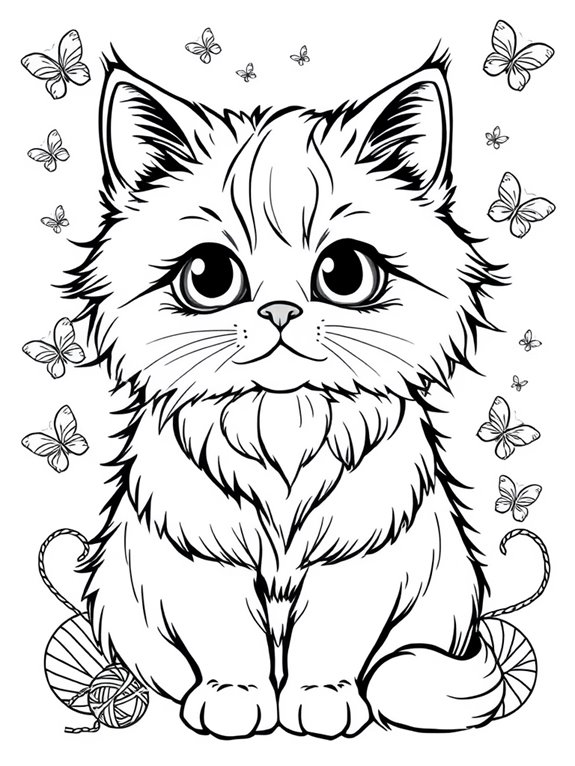 cute persian cat illustration