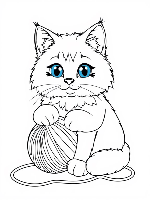 cute ragdoll cat coloring