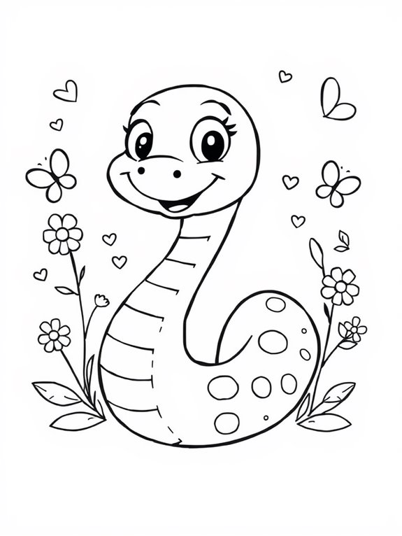 cute snake coloring activity