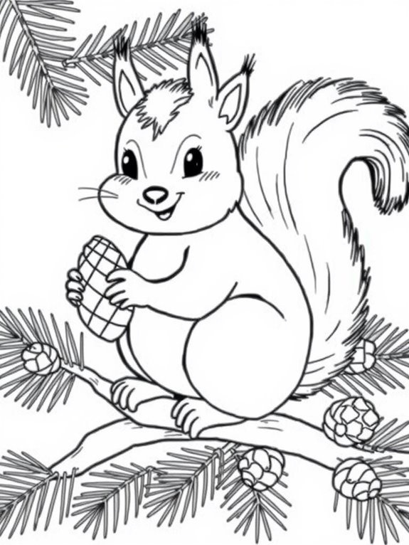 cute squirrel coloring page