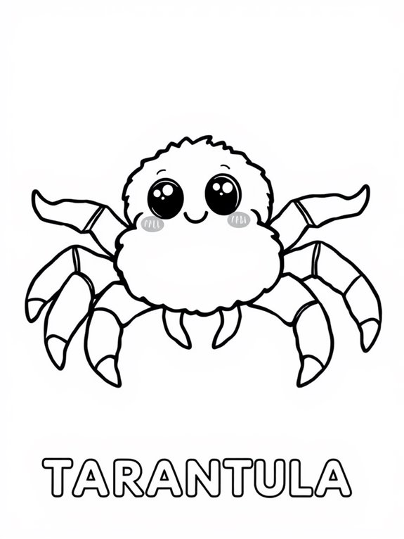 cute tarantula coloring page