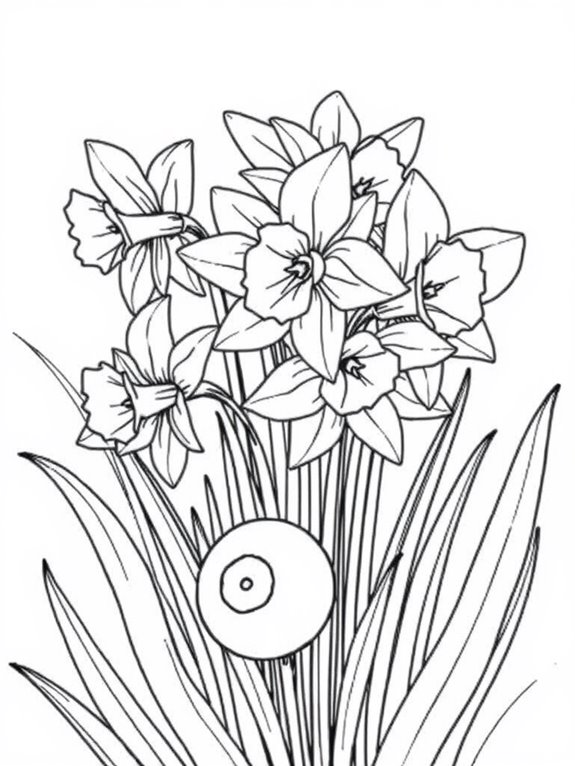 daffodils and snail illustration