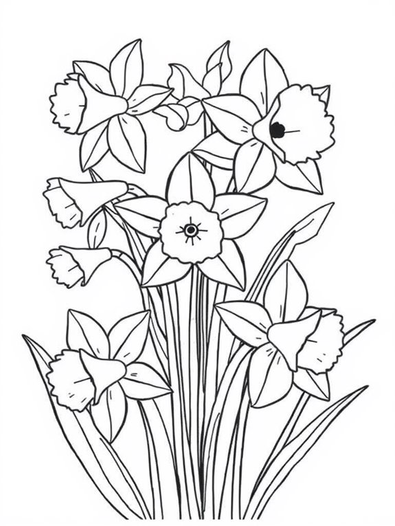 daffodils coloring page activity