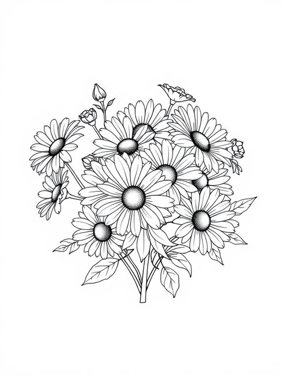 daisies coloring page design