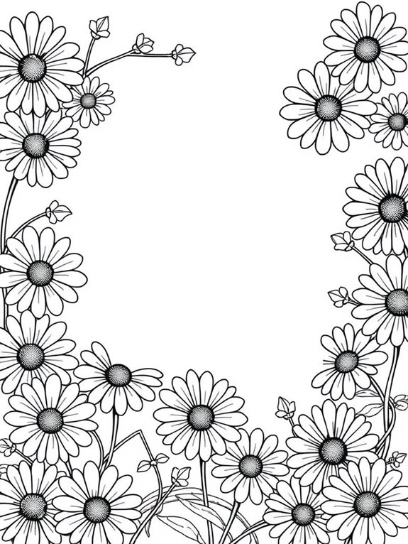 daisies coloring page design