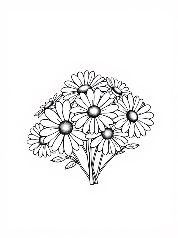 daisies coloring page design