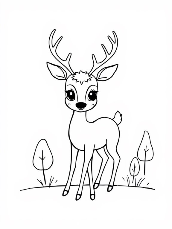 deer coloring page design