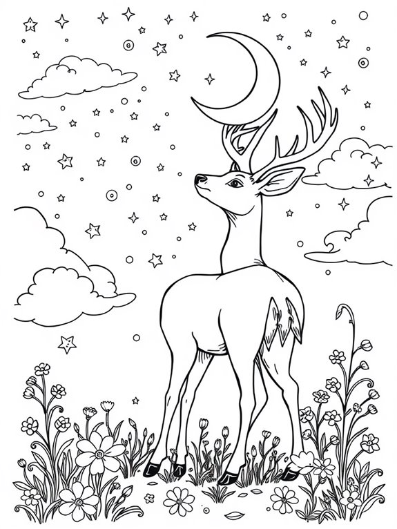 deer gazing at sky