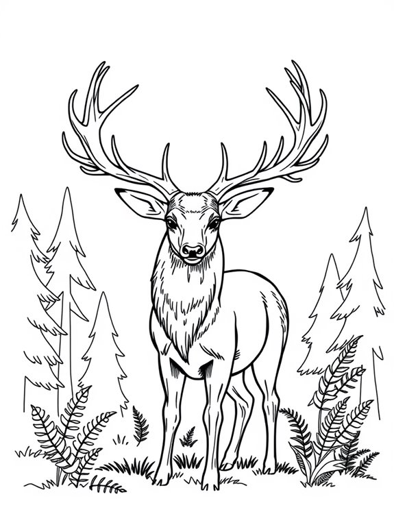 deer illustration for coloring