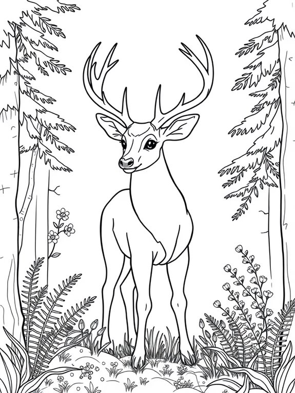 deer line art illustration