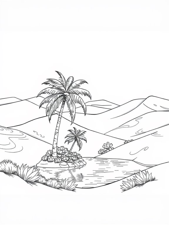 desert dunes coloring page