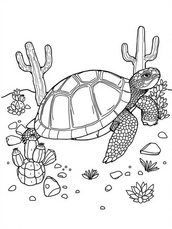 desert turtle coloring page