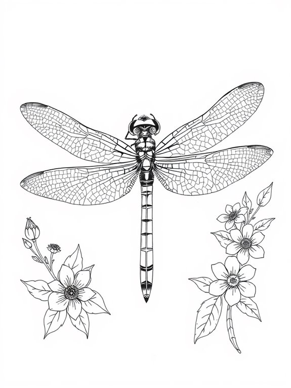 detailed dragonfly coloring page