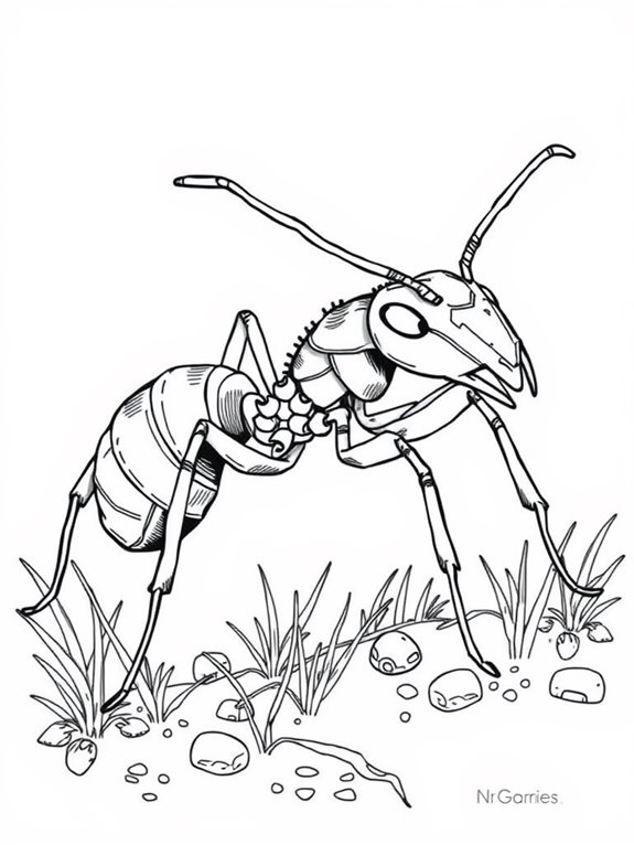 detailed fire ant illustration