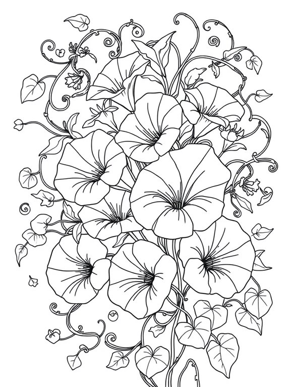 detailed morning glory design