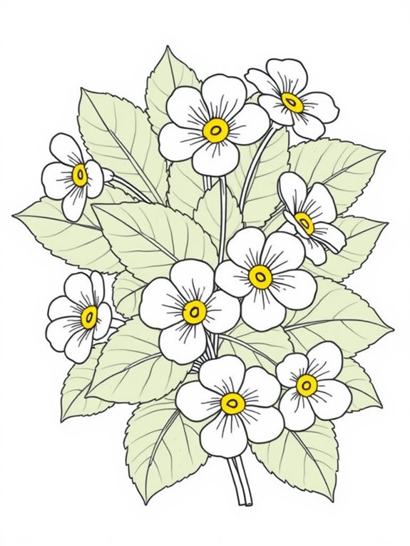 detailed primroses coloring page