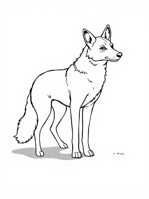 dingo silhouette coloring page