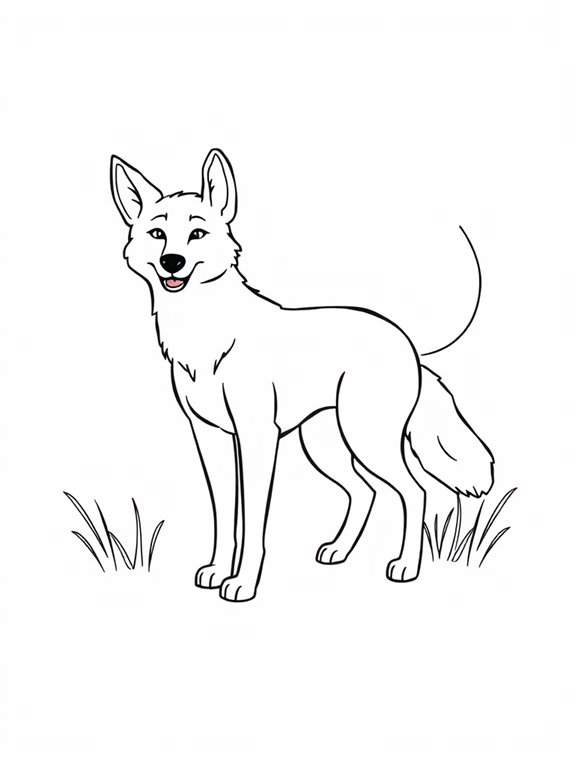 dingoes coloring page outline