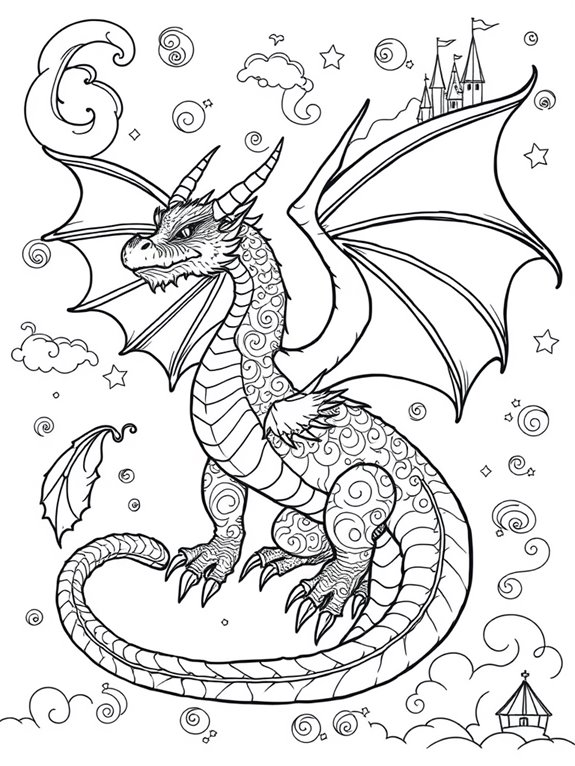 dragon coloring page design