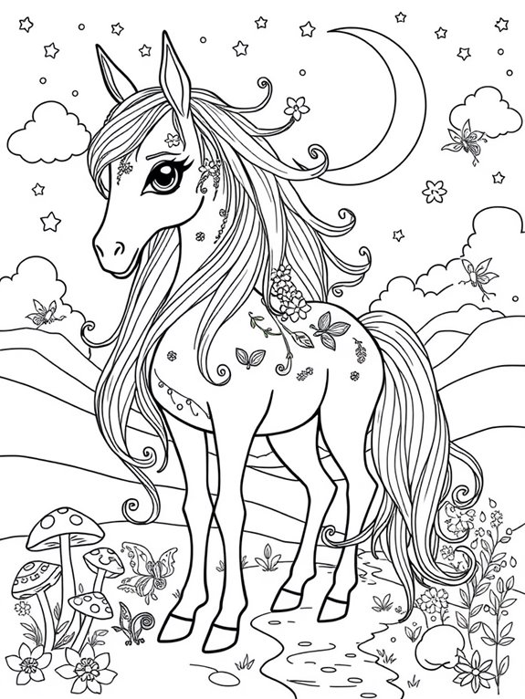 dreamy whimsical elf horse