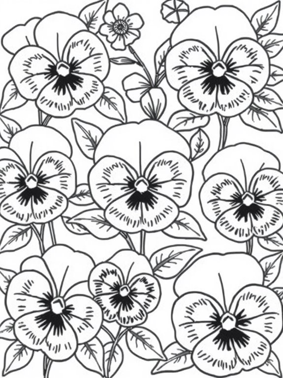 easy pansy coloring patterns