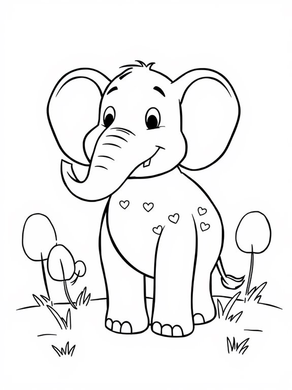 elephant coloring page activity