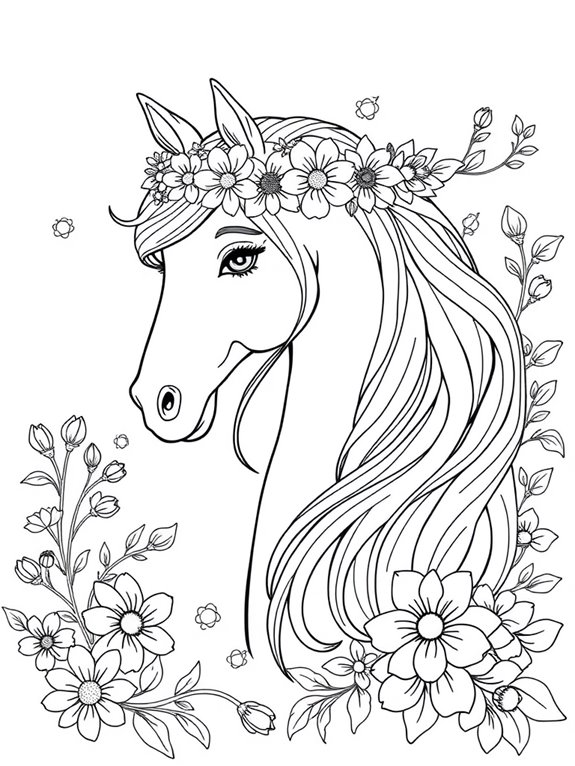 elf horse flower crown