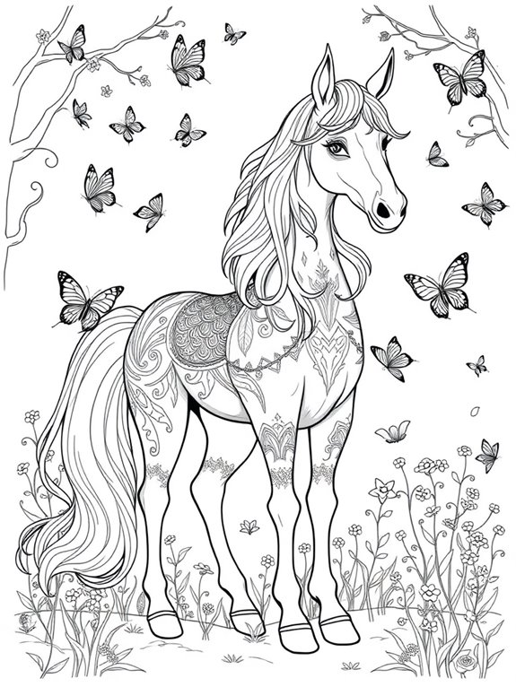 elf horse with butterflies