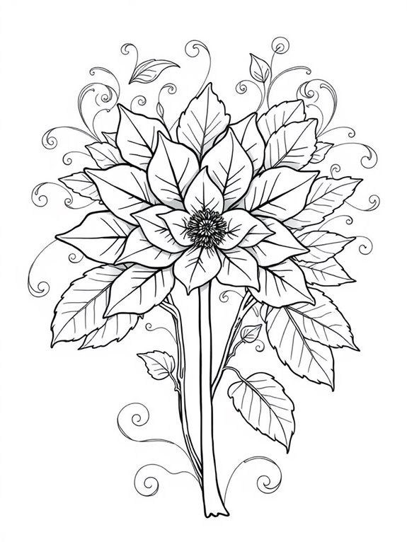 elm flower coloring page