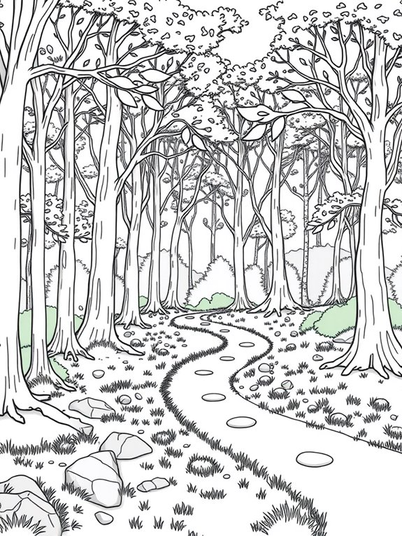 elm forest coloring page