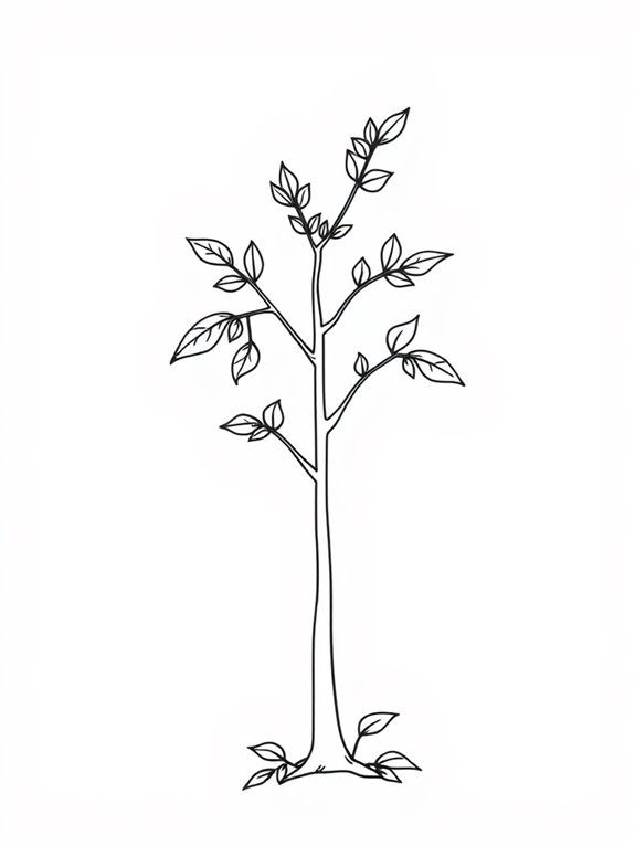 elm sapling coloring page