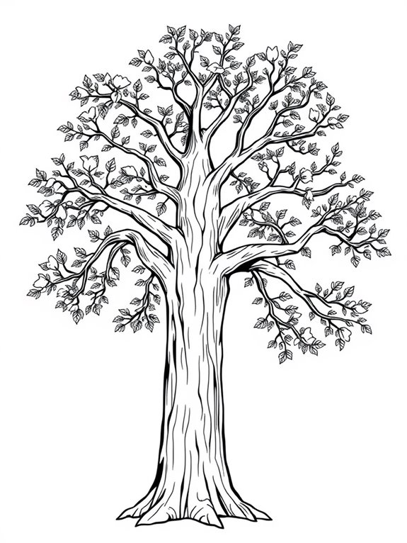 elm tree coloring page