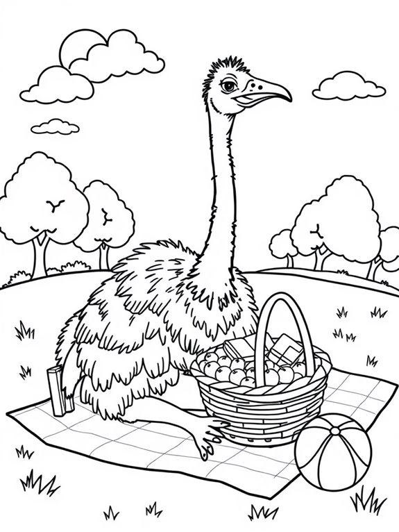 emu having a picnic