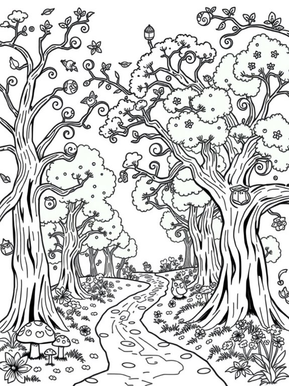 enchanting oak tree illustration