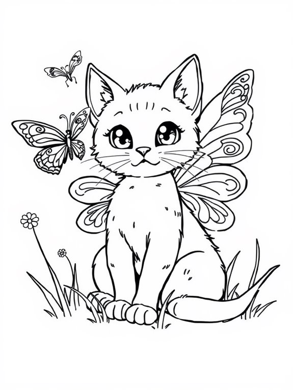 fairy cat with butterflies