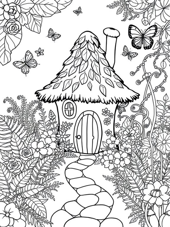 fairy house coloring page