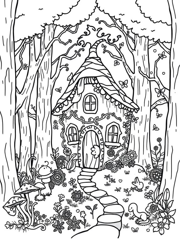 fairy house coloring page