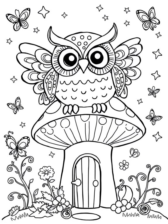 fairy owl toadstool home