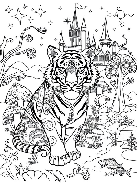 fairytale whimsical tiger adventure