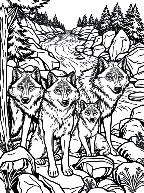 family pack of wolves