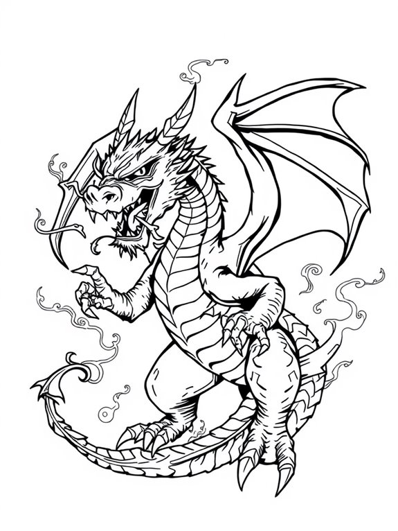 fierce dragon coloring page