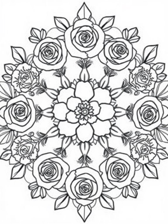 floral mandala coloring page