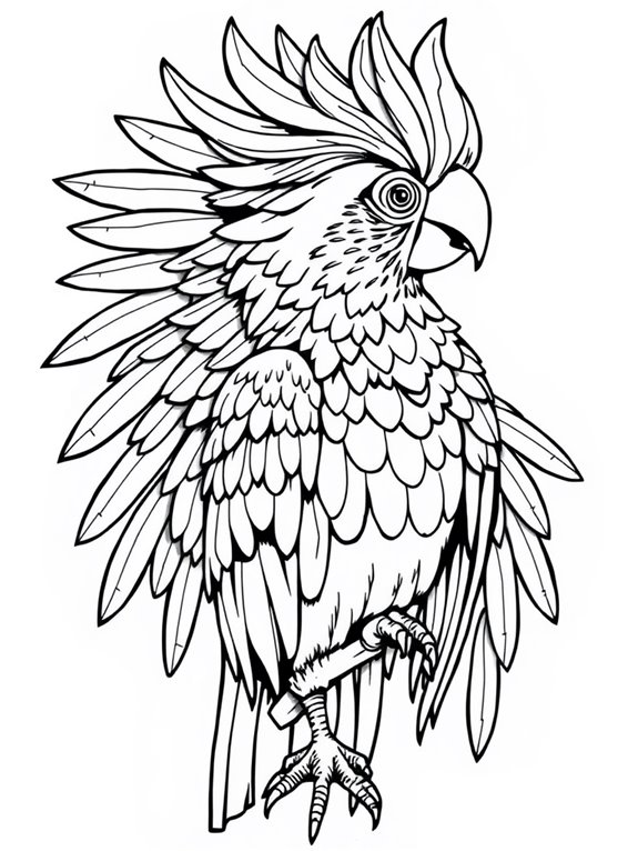 flowing feathers cockatoo design