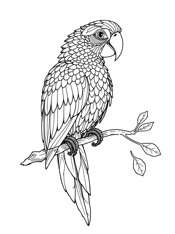 flowing feathers coloring page